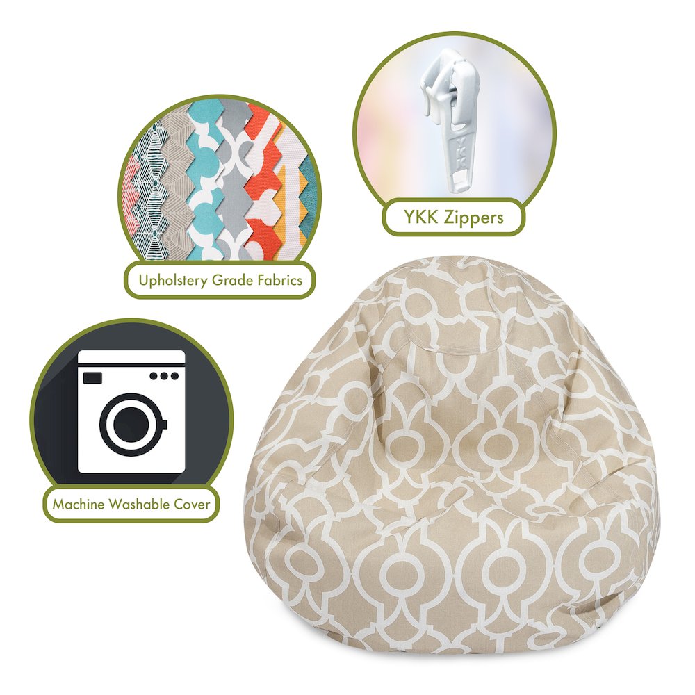 Majestic Home Goods Small Bean Bag Athens Sand. Picture 2