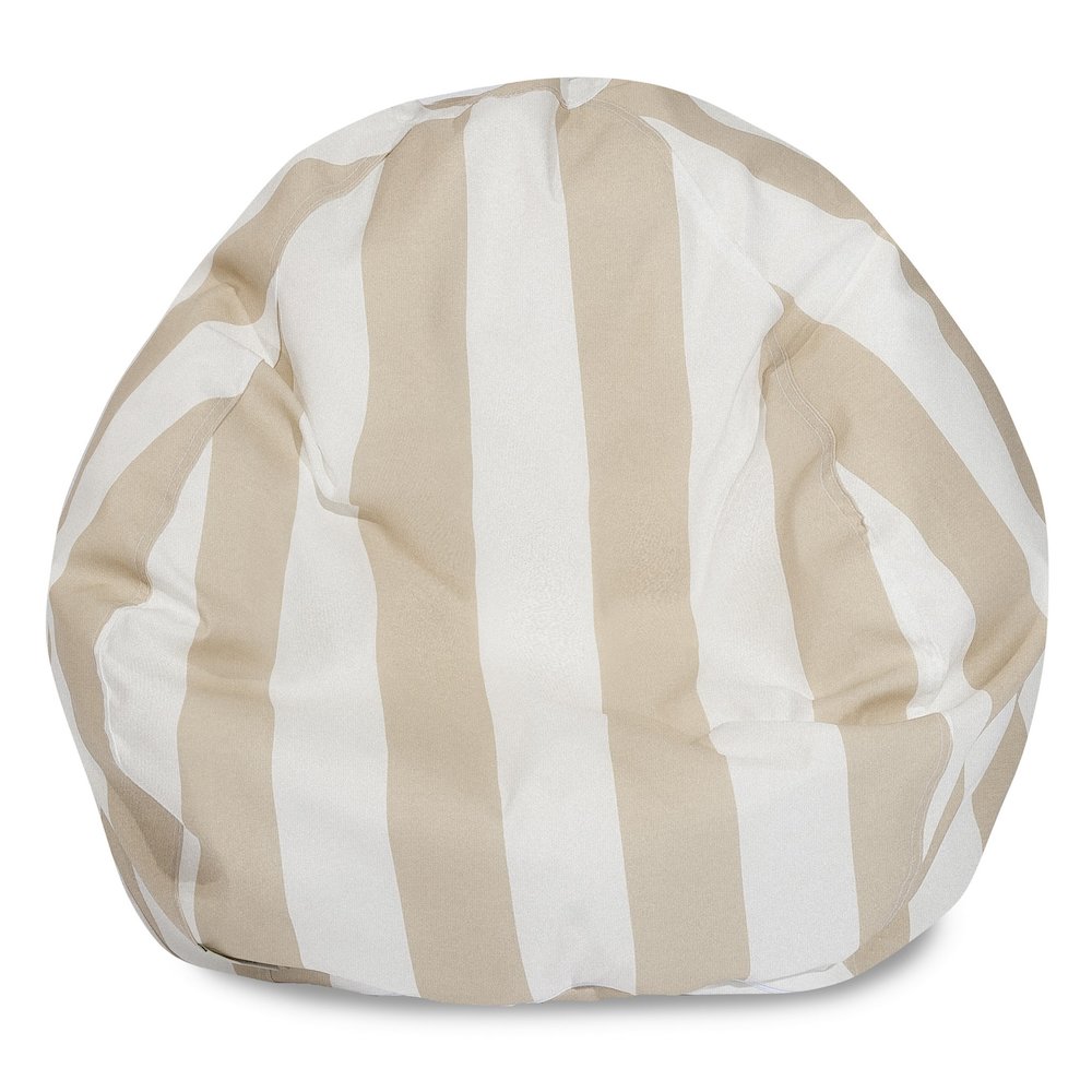 Majestic Home Goods Small Bean Bag Vertical Stripe Sand. Picture 1