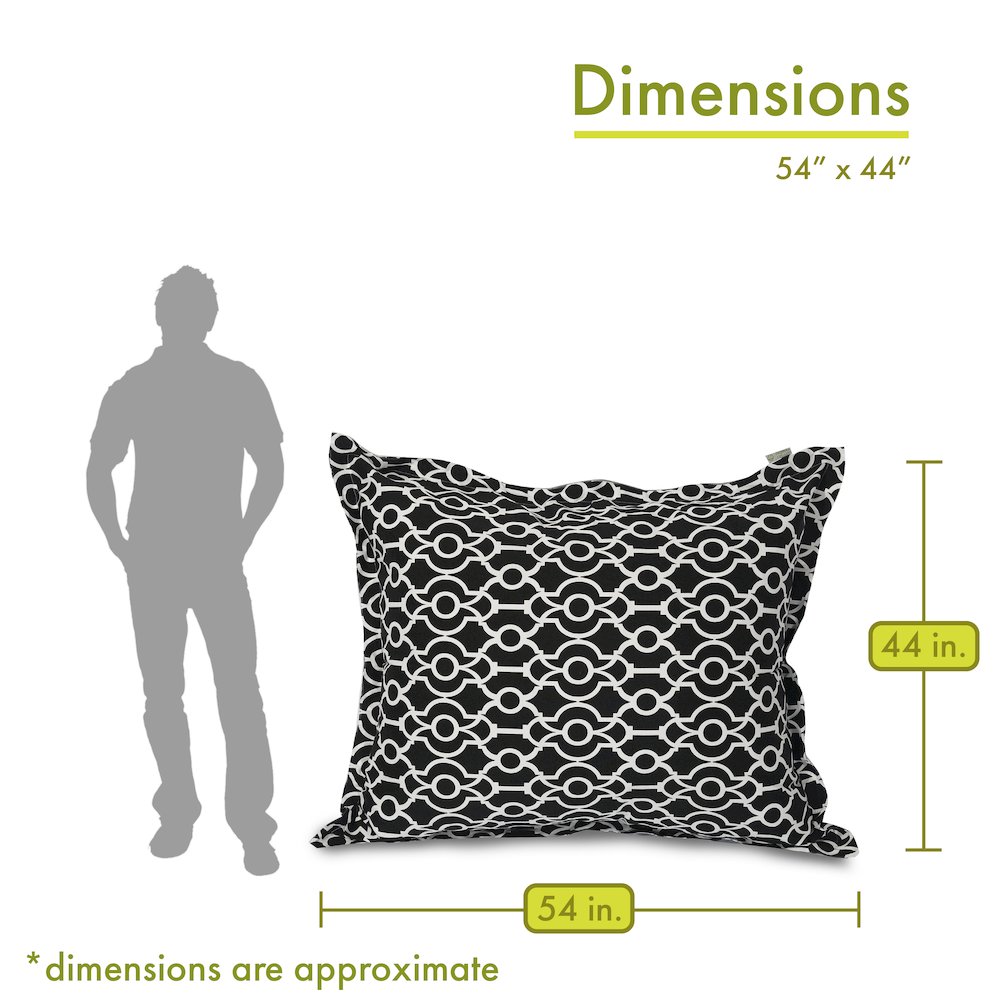 Majestic Home Goods Floor Pillow Athens Black. Picture 2