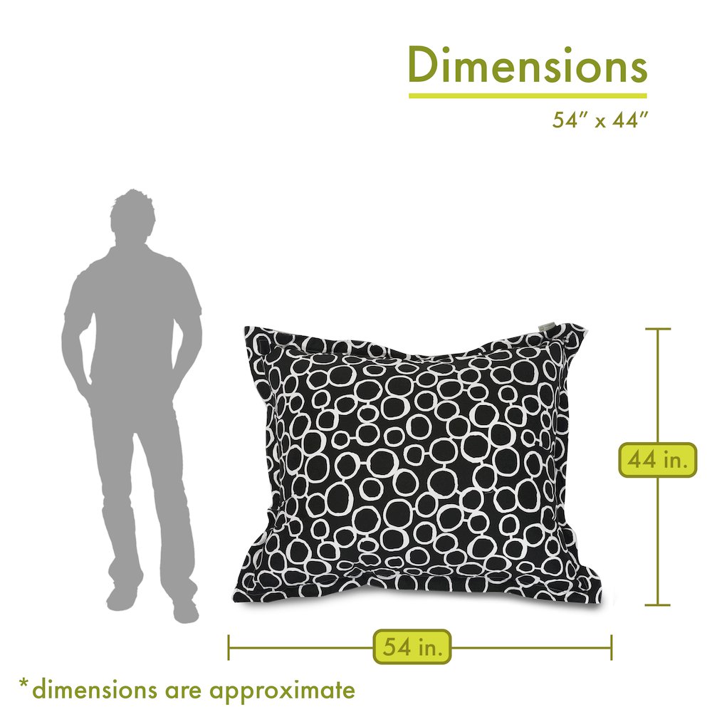 Majestic Home Goods Floor Pillow Fusion Black. Picture 2