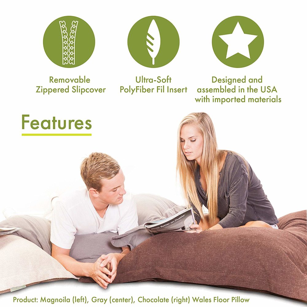 Majestic Home Goods Floor Pillow Fusion Gray. Picture 5