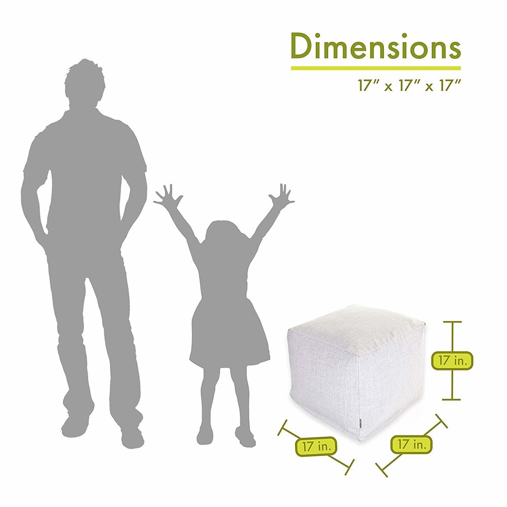 Majestic Home Goods Cube Pouf Wales Magnolia. Picture 2