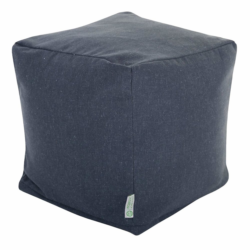 Majestic Home Goods Cube Pouf Wales Navy. Picture 1