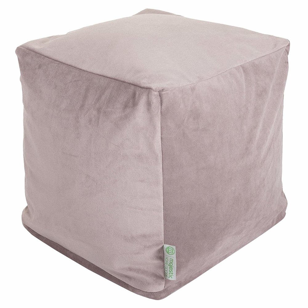 Majestic Home Goods Cube Pouf Faux Suede steel. Picture 1