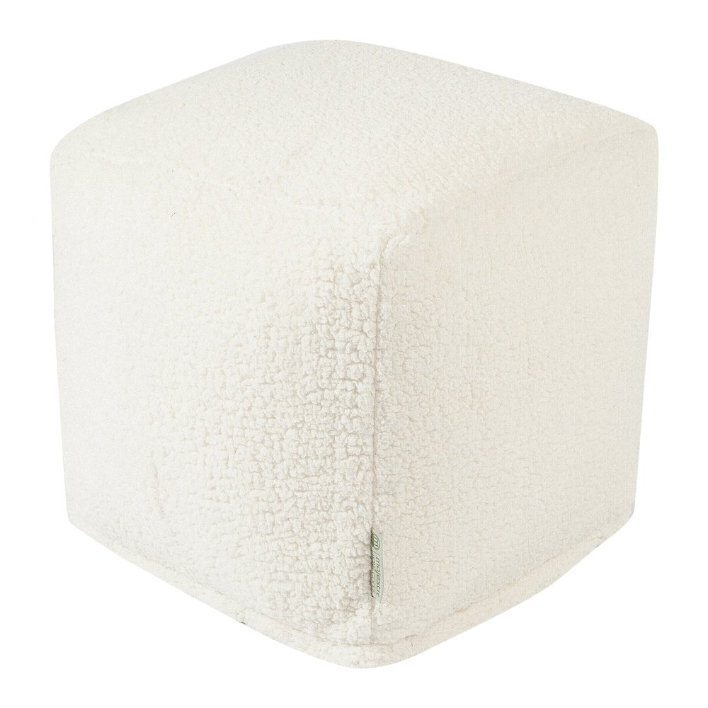 Majestic Home Goods Cube Pouf Sherpa Cream. Picture 1