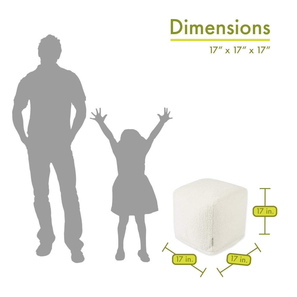 Majestic Home Goods Cube Pouf Sherpa Cream. Picture 2