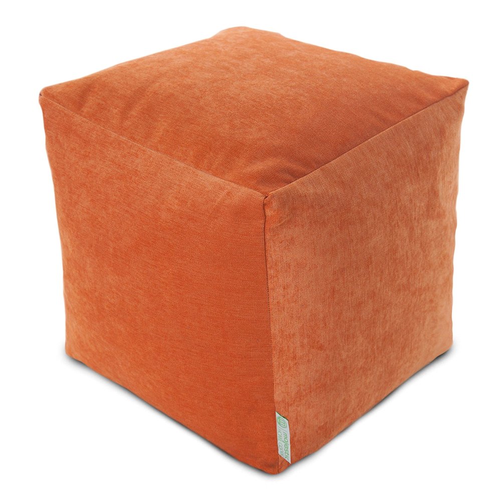 Majestic Home Goods Cube Pouf Villa Orange. Picture 1