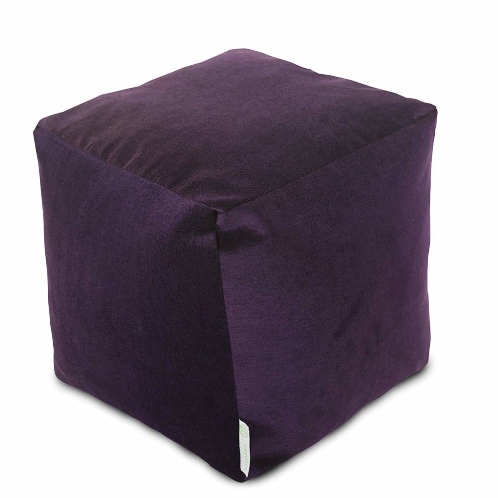 Majestic Home Goods Cube Pouf Villa Aubergine. Picture 1