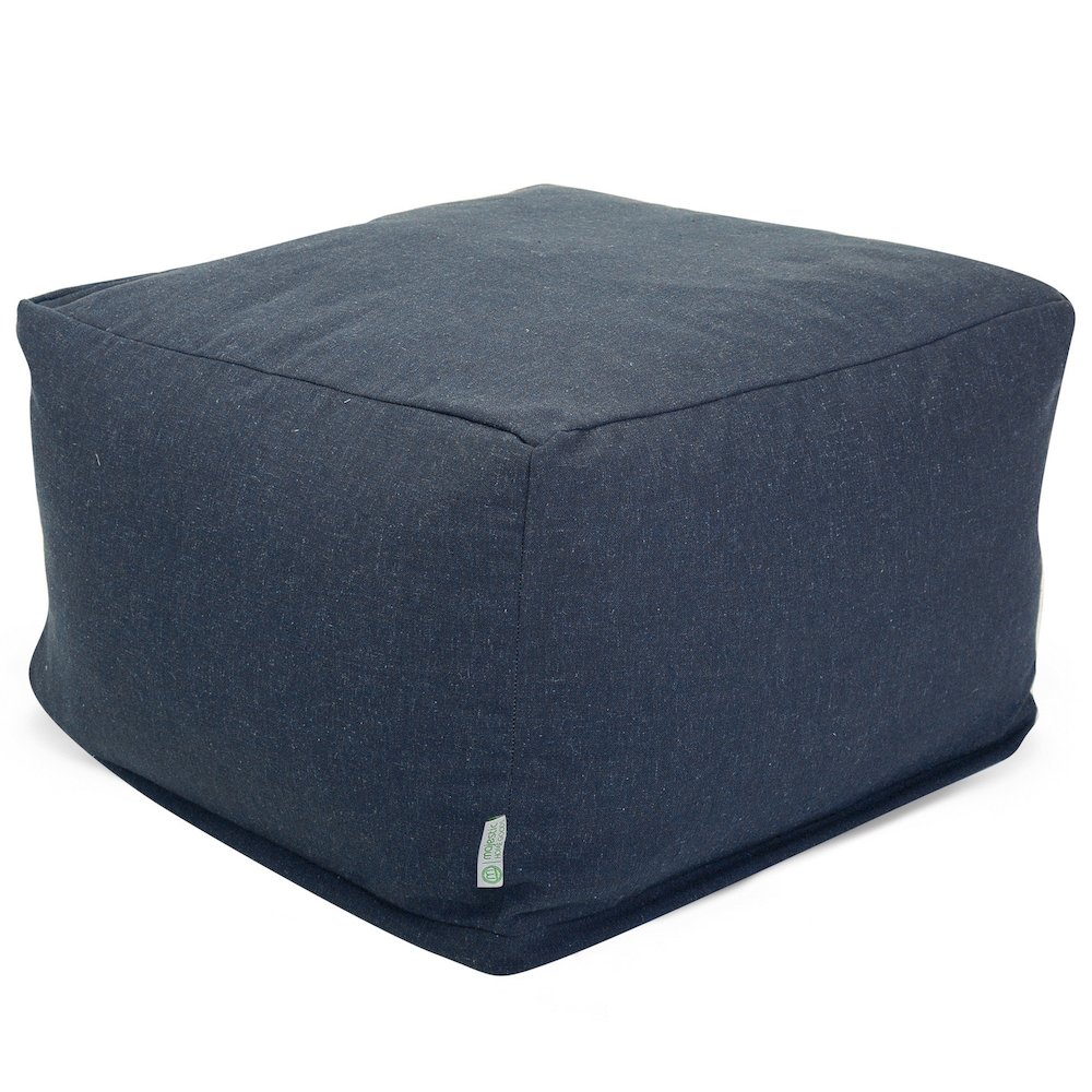 Majestic Home Goods Ottoman Pouf Wales Navy. Picture 1