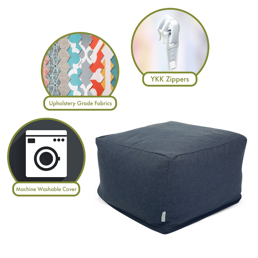 Majestic Home Goods Ottoman Pouf Wales Navy. Picture 2