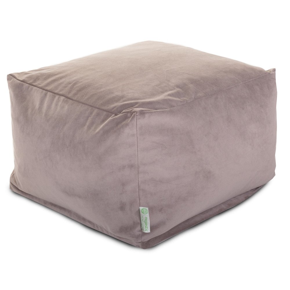 Majestic Home Goods Ottoman Pouf Faux Suede steel. Picture 1