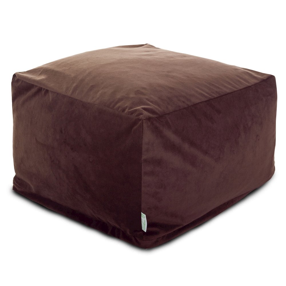 Majestic Home Goods Ottoman Pouf Faux Suede Dark Brown. Picture 1