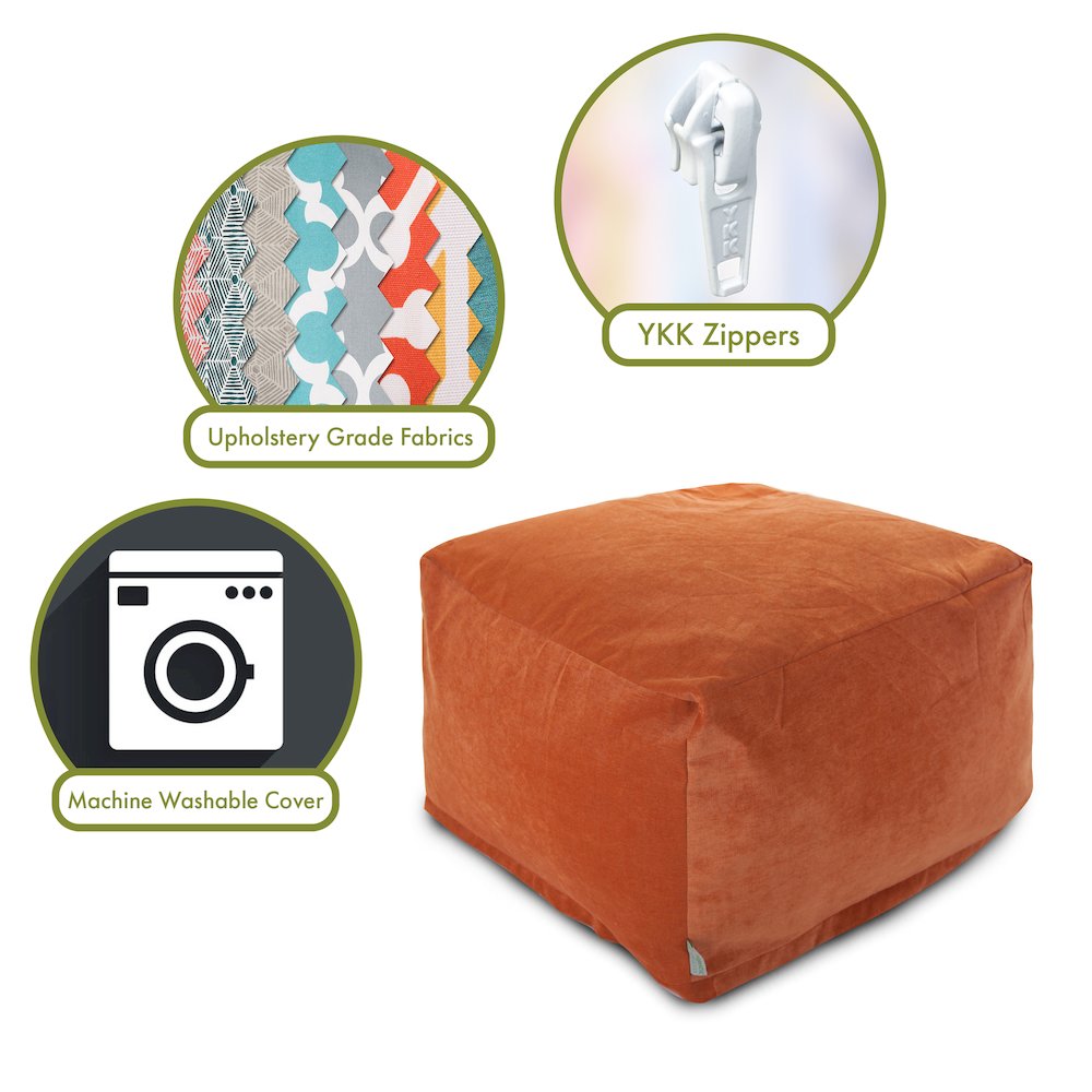 Majestic Home Goods Ottoman Pouf Villa Orange. Picture 2
