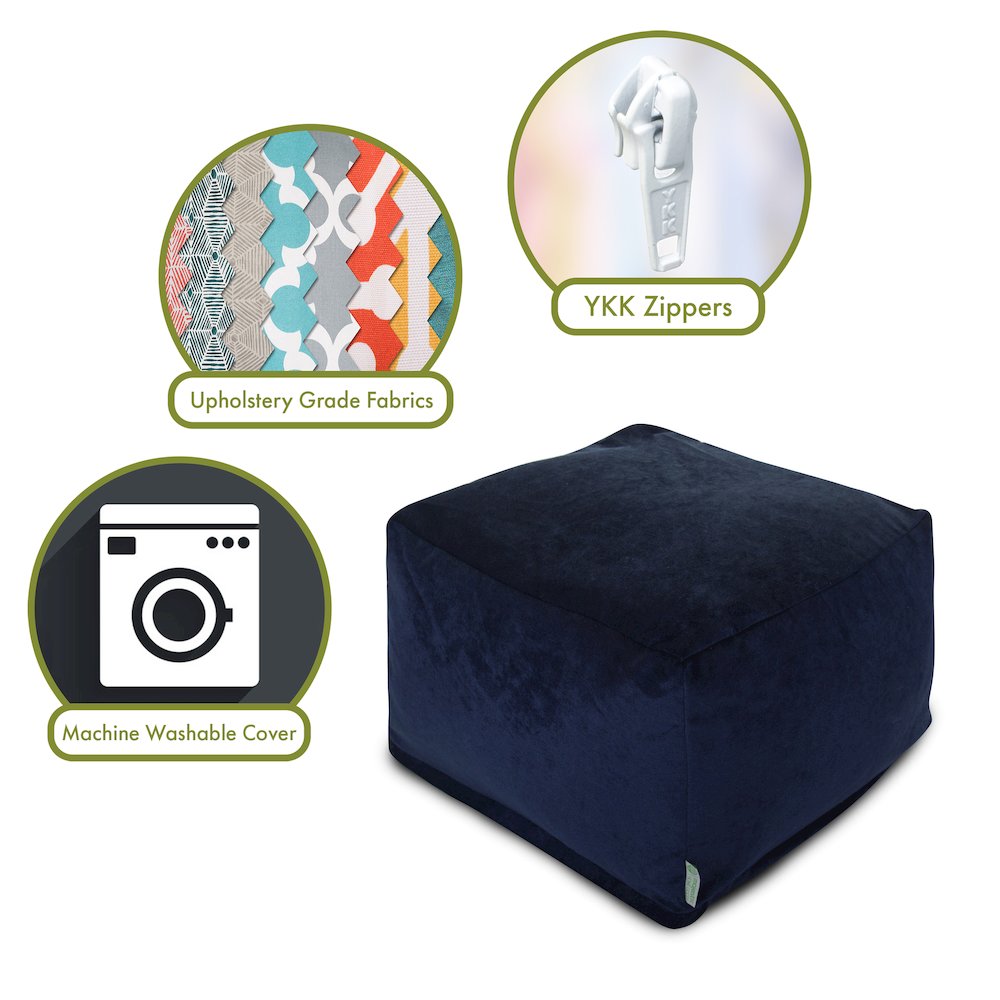 Majestic Home Goods Ottoman Pouf Villa Navy. Picture 2