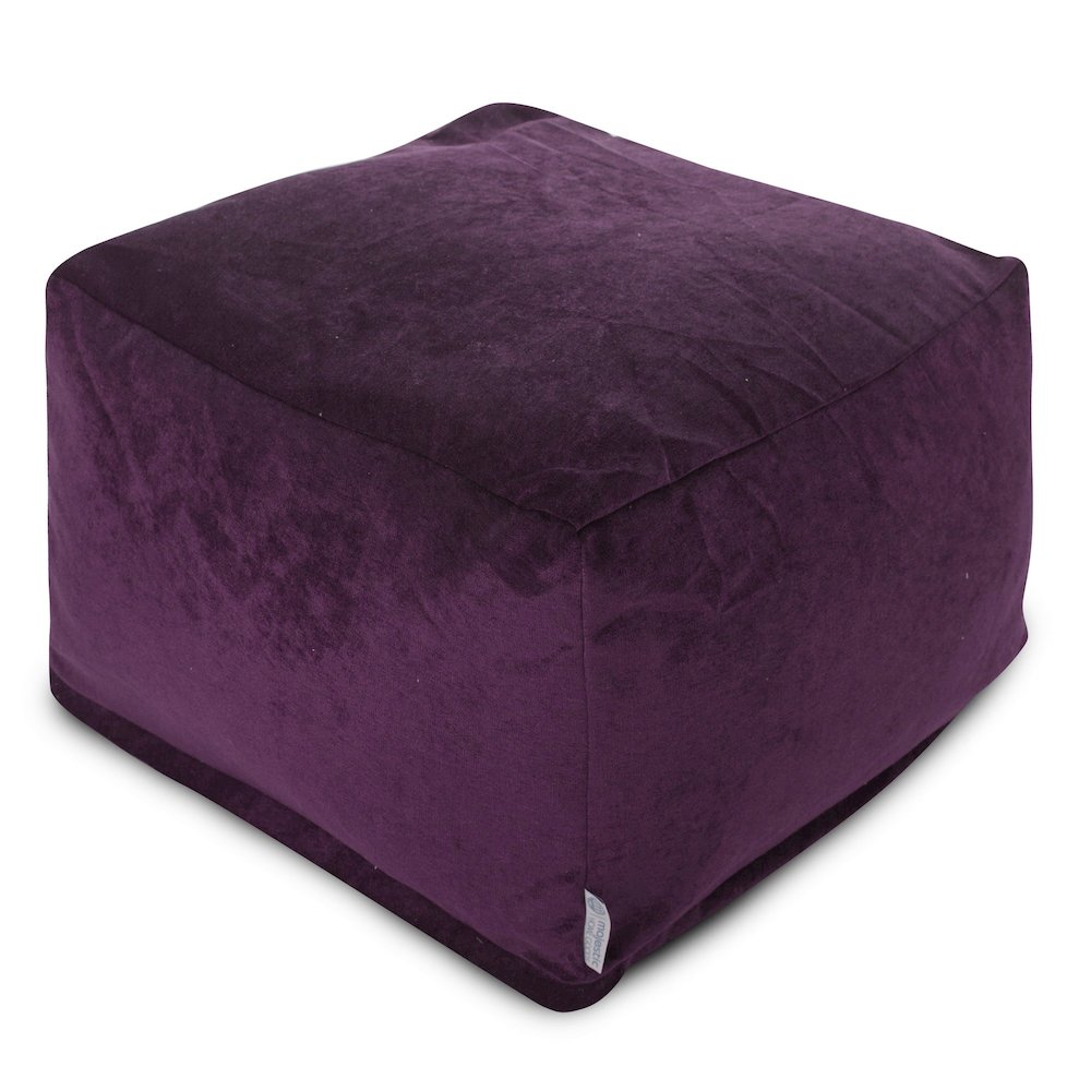 Majestic Home Goods Ottoman Pouf Villa Aubergine. Picture 1