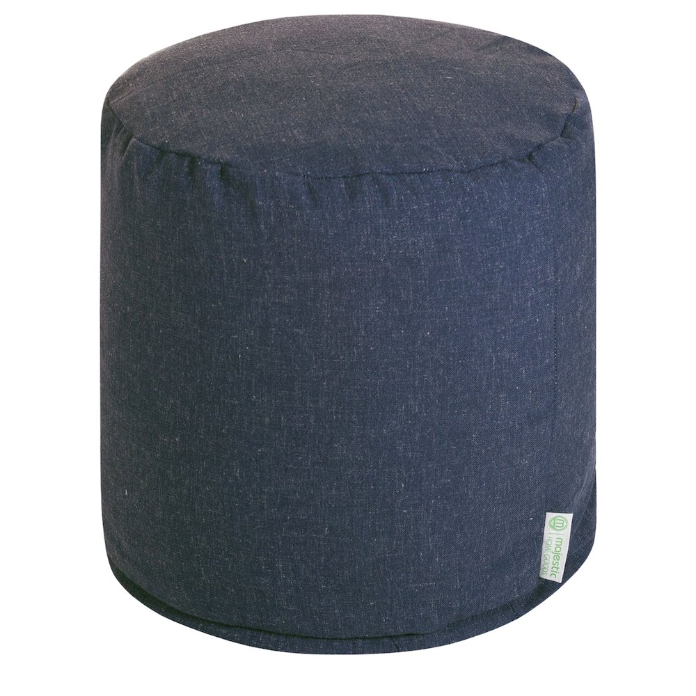 Majestic Home Goods Pouf Wales Navy. Picture 1