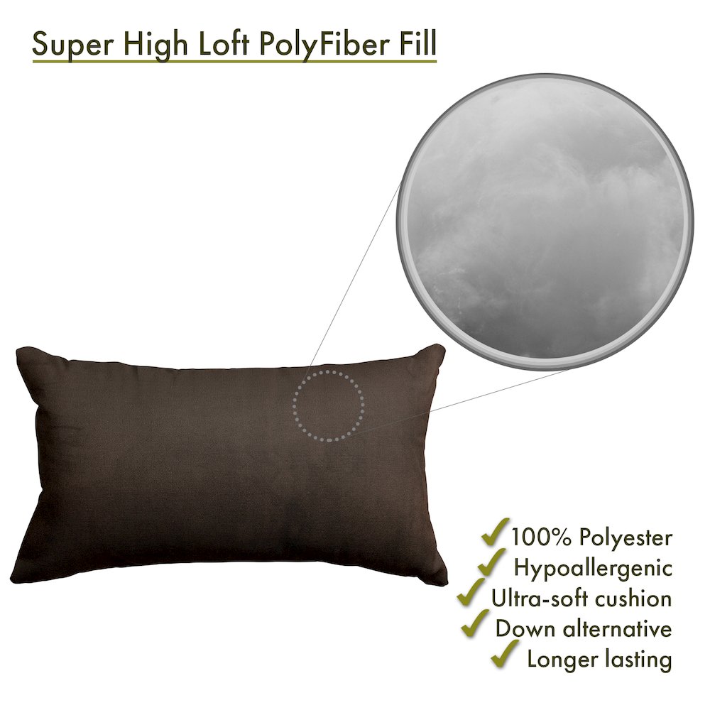 Majestic Home Goods Pillow 12x20 Faux Suede Dark Brown. Picture 2