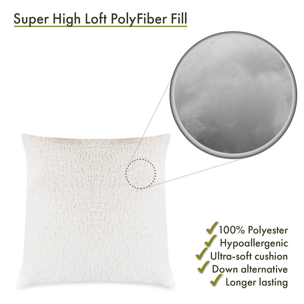 Majestic Home Goods Pillow 20x20 Sherpa Cream. Picture 2