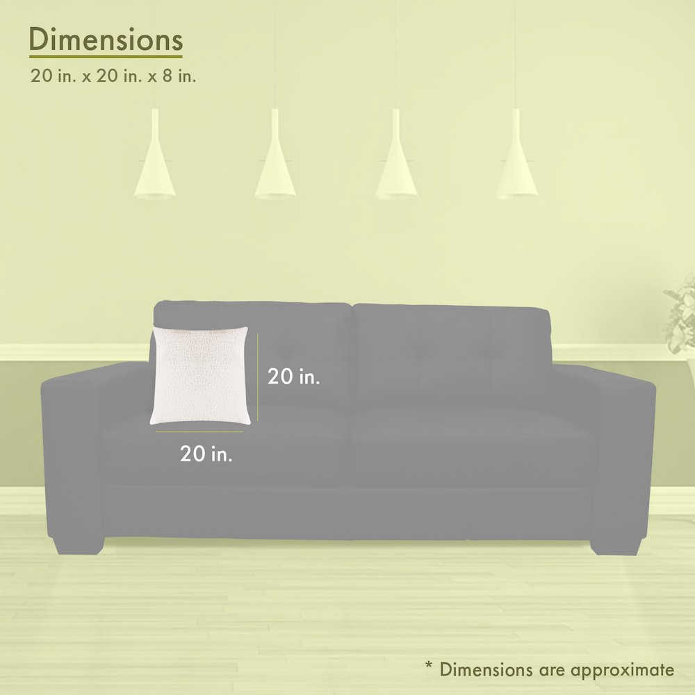 Majestic Home Goods Pillow 20x20 Sherpa Cream. Picture 3