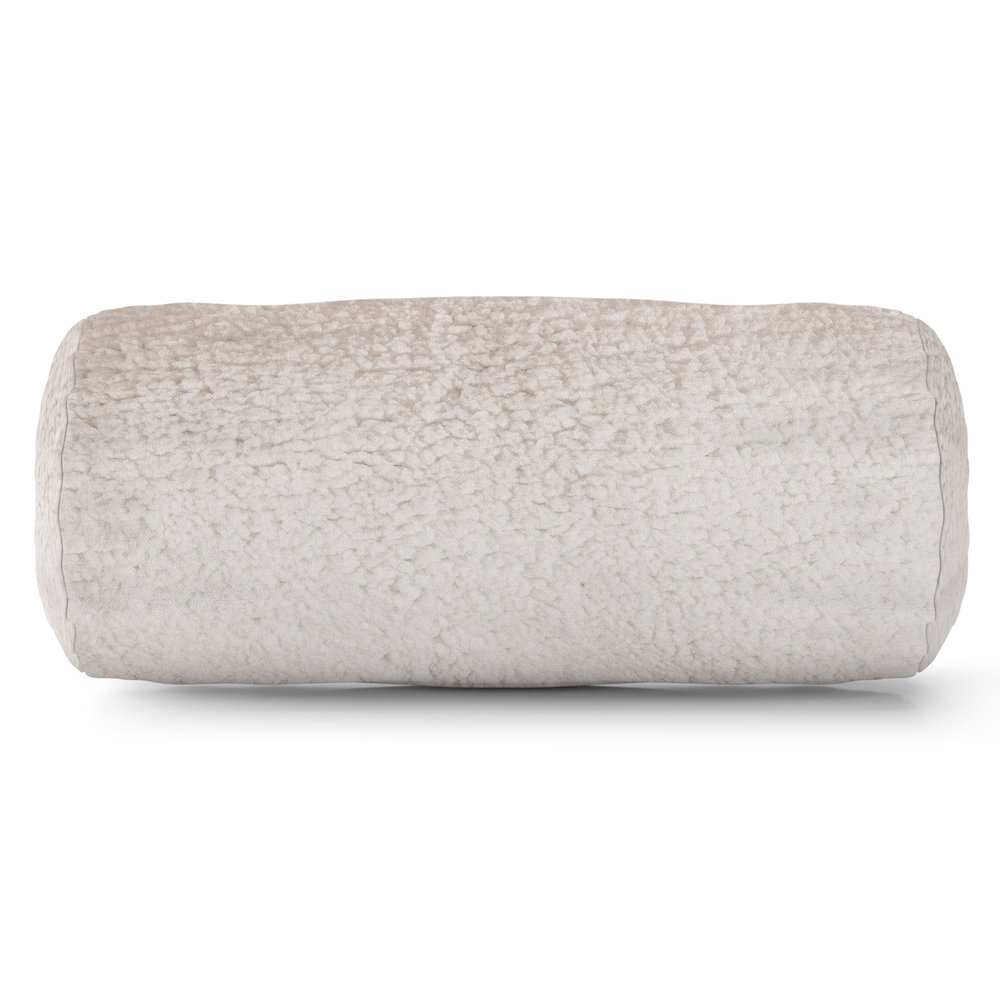 Majestic Home Goods Bolster Pillow Sherpa Cream. Picture 1