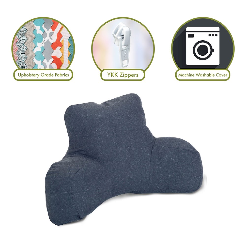 Majestic Home Goods Reading Pillow Wales Navy. Picture 2