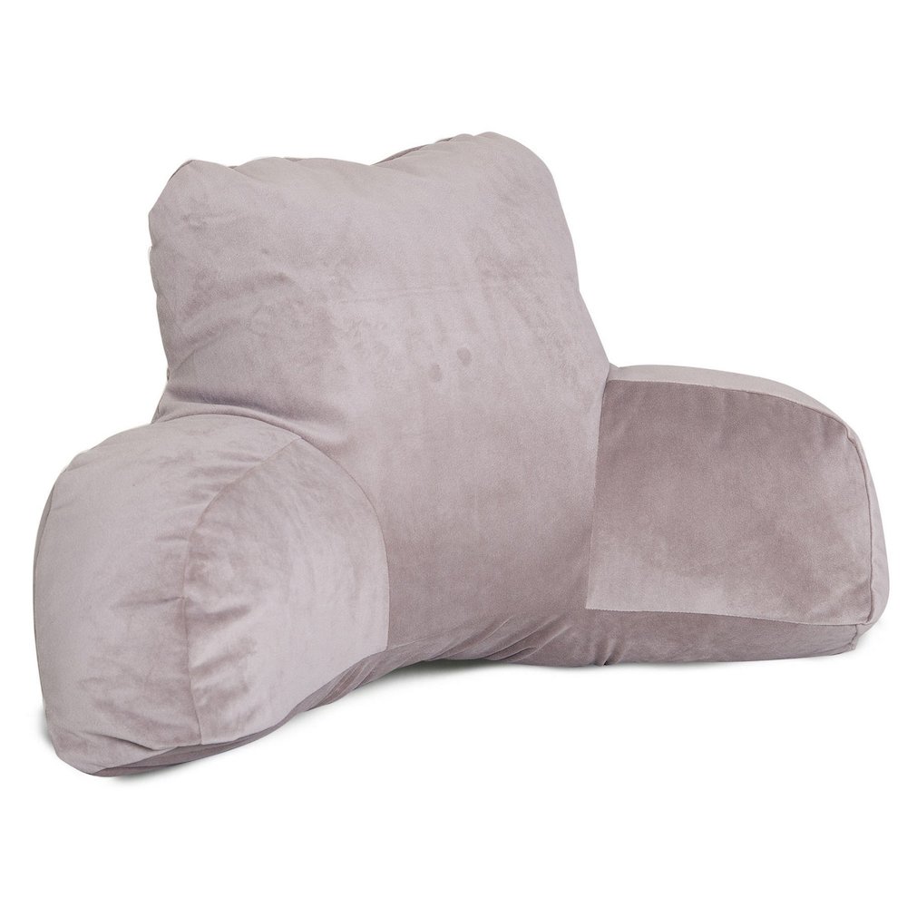 Majestic Home Goods Reading Pillow Faux Suede steel. Picture 1