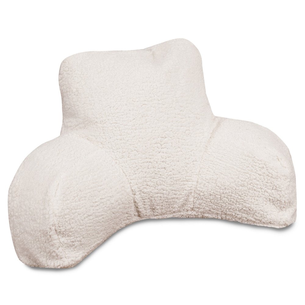 Majestic Home Goods Reading Pillow Sherpa Cream. Picture 1
