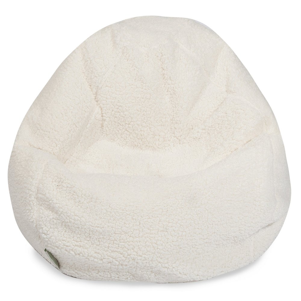Majestic Home Goods Small Bean Bag Sherpa Cream. Picture 1