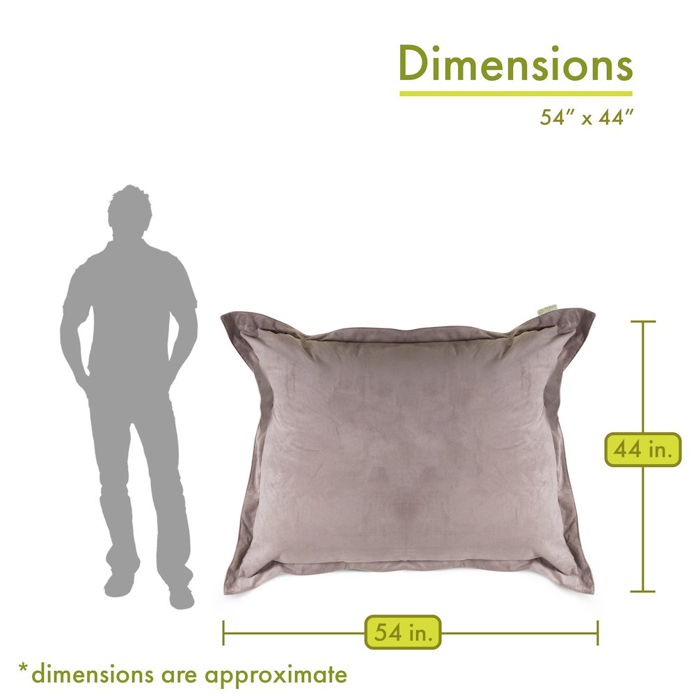 Majestic Home Goods Floor Pillow Faux Suede steel. Picture 2
