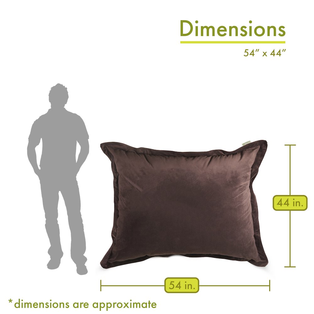 Majestic Home Goods Floor Pillow Faux Suede Dark Brown. Picture 2