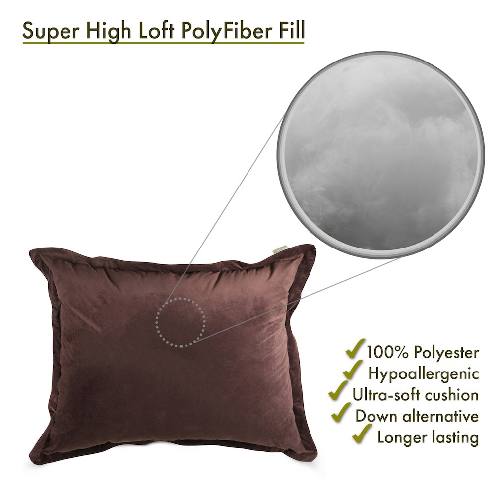 Majestic Home Goods Floor Pillow Faux Suede Dark Brown. Picture 3