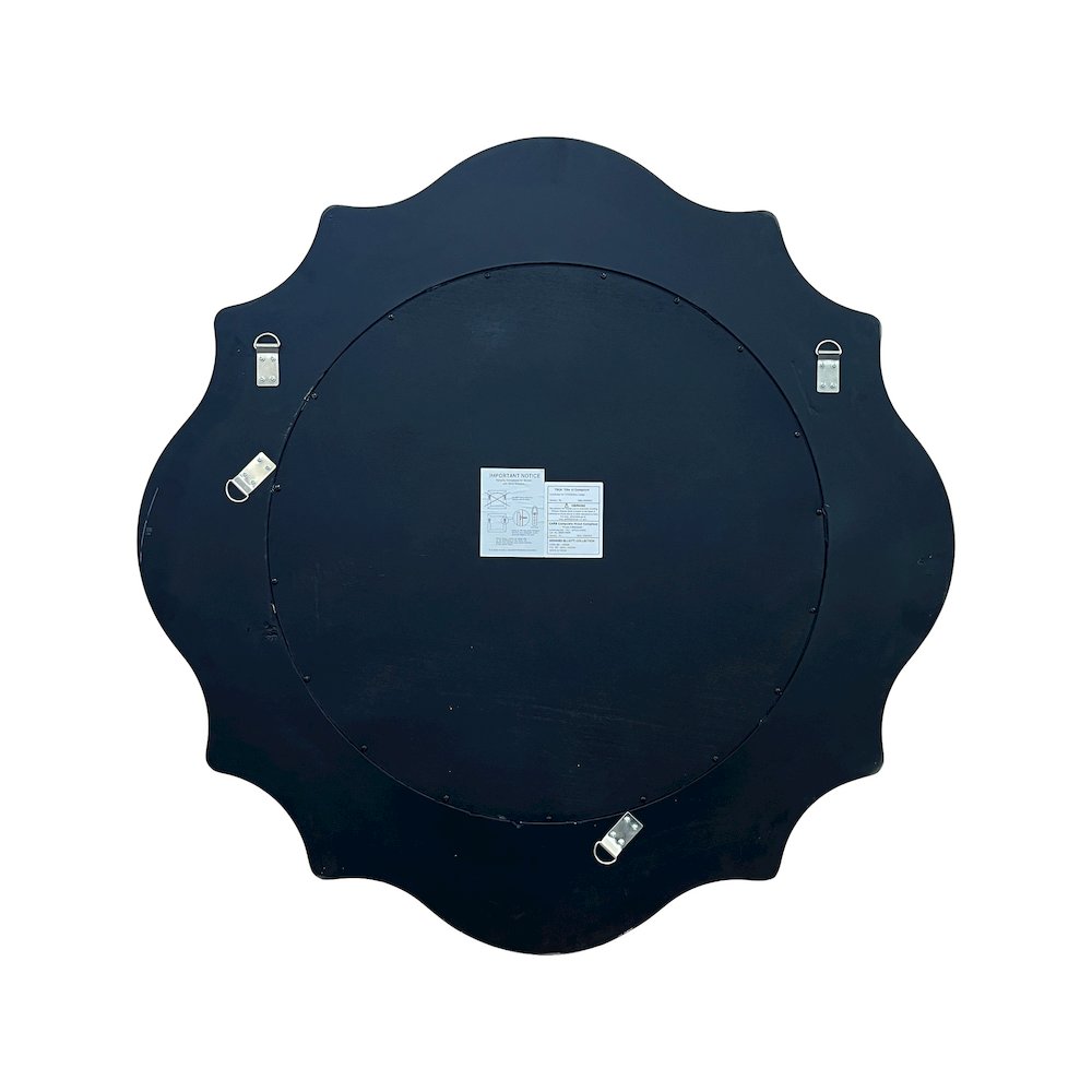 Ethan Round Scalloped Mirror Navy. Picture 8