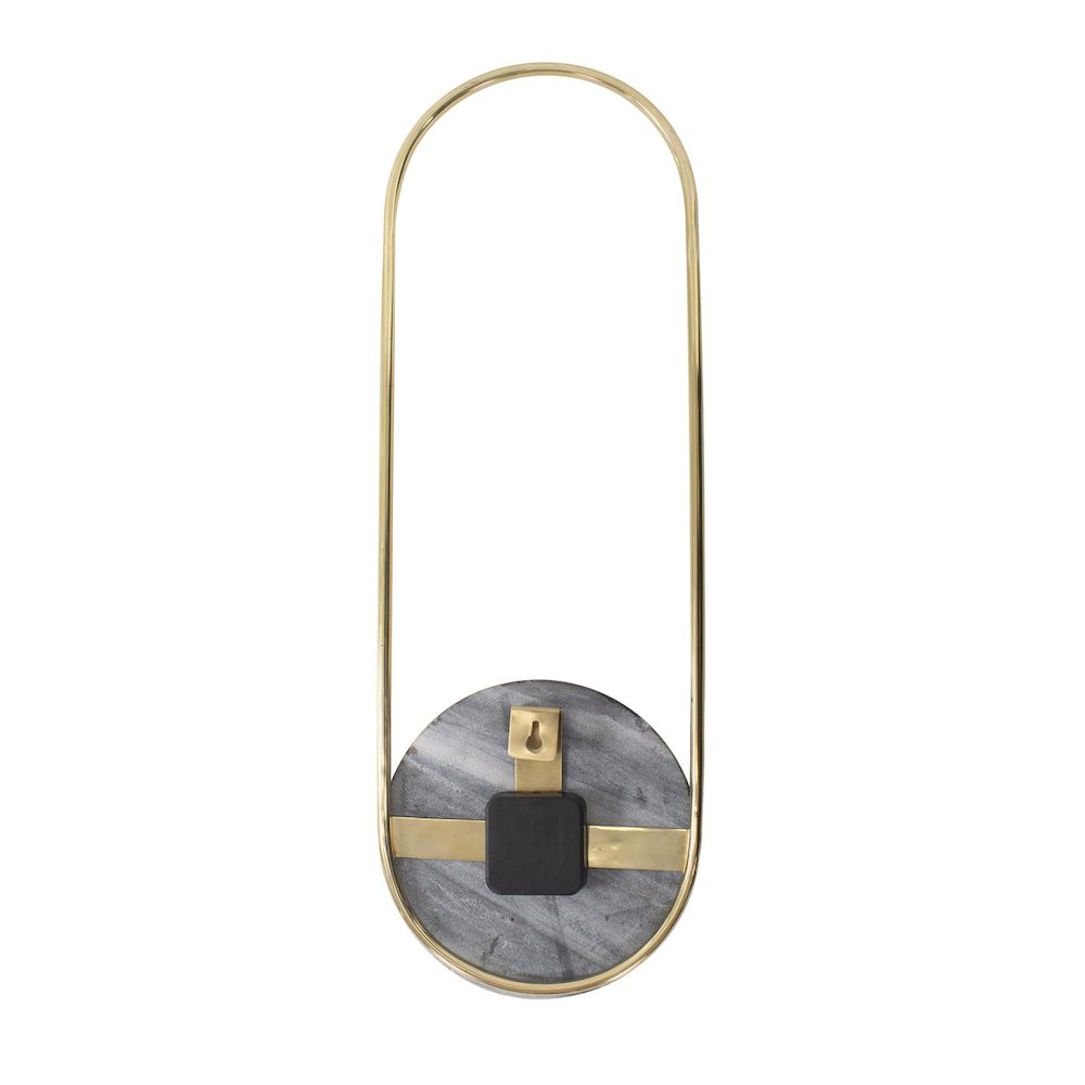 Balance of Mies Black Marble and Stainless Steel Clock. Picture 3