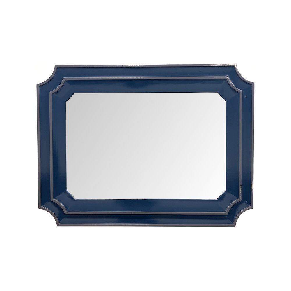Ethan Scalloped Mirror Navy. Picture 6