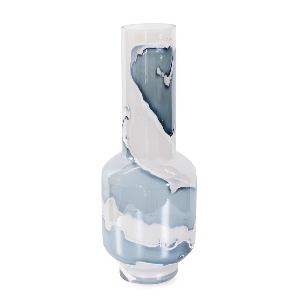 Glacier Bay Layered Cylindrical Glass Vase- Tall. Picture 5