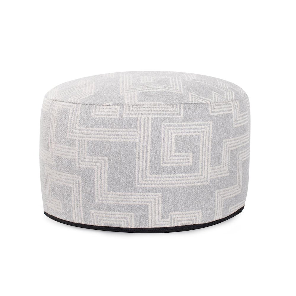 Short Indoor/Outdoor Pouf Syros Fog. Picture 3