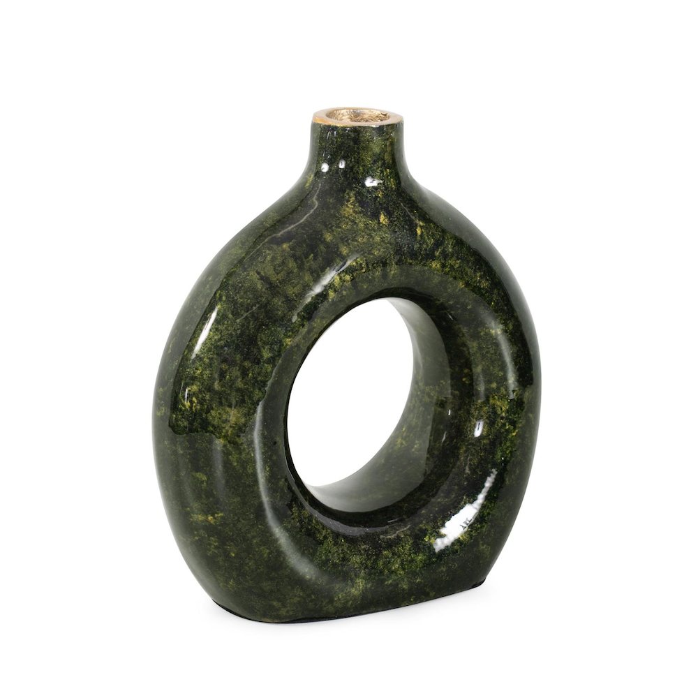 Renaldi Emerald Gold Round Vase- Medium. Picture 4