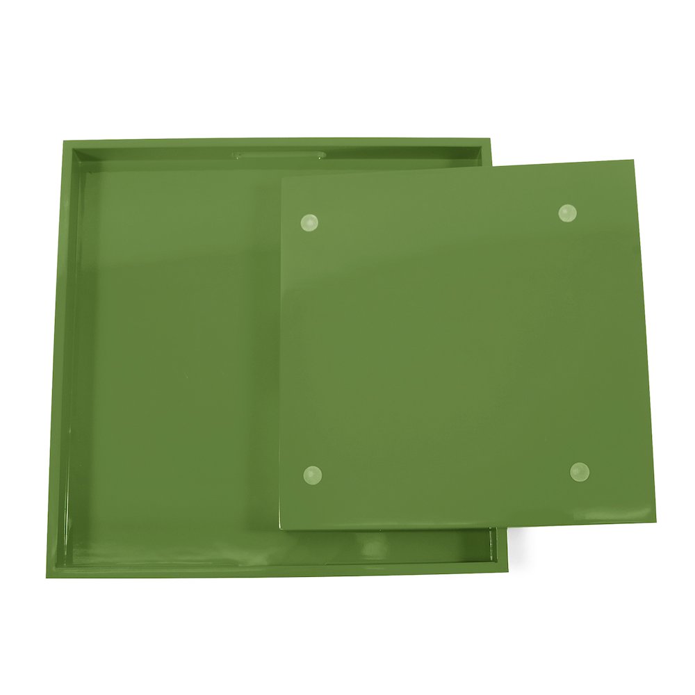 Saint Tropez Square Tray Set of 2 - Wild Green. Picture 5