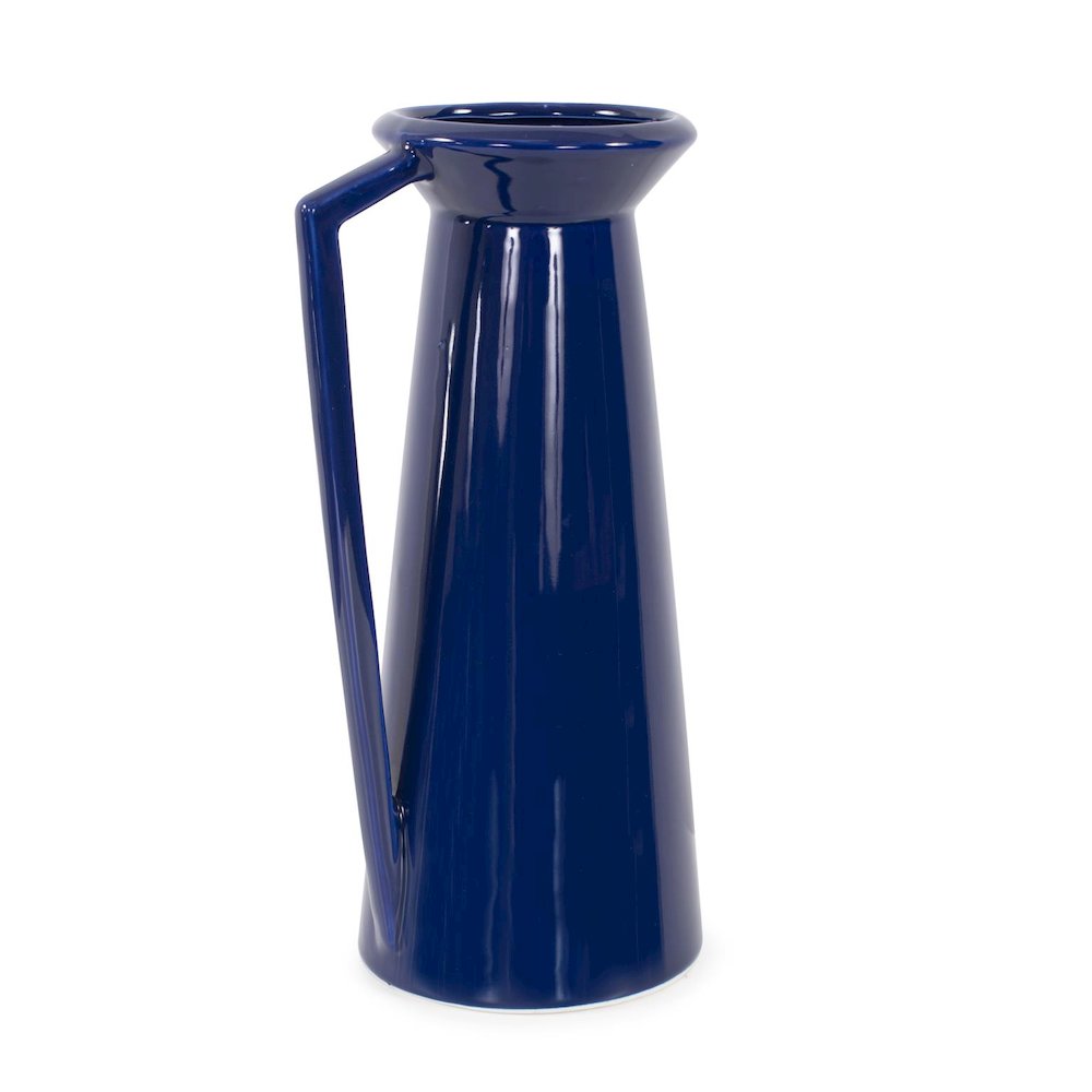 Bella Sapphire Blue Short Ceramic Pitcher. Picture 8