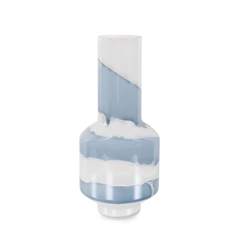 Glacier Bay Layered Cylindrical Glass Bottle- Short. Picture 1