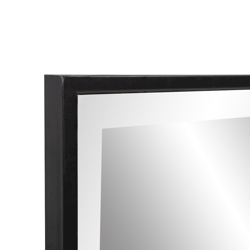 Matte Black Rectangle Metal Mirror. Picture 6
