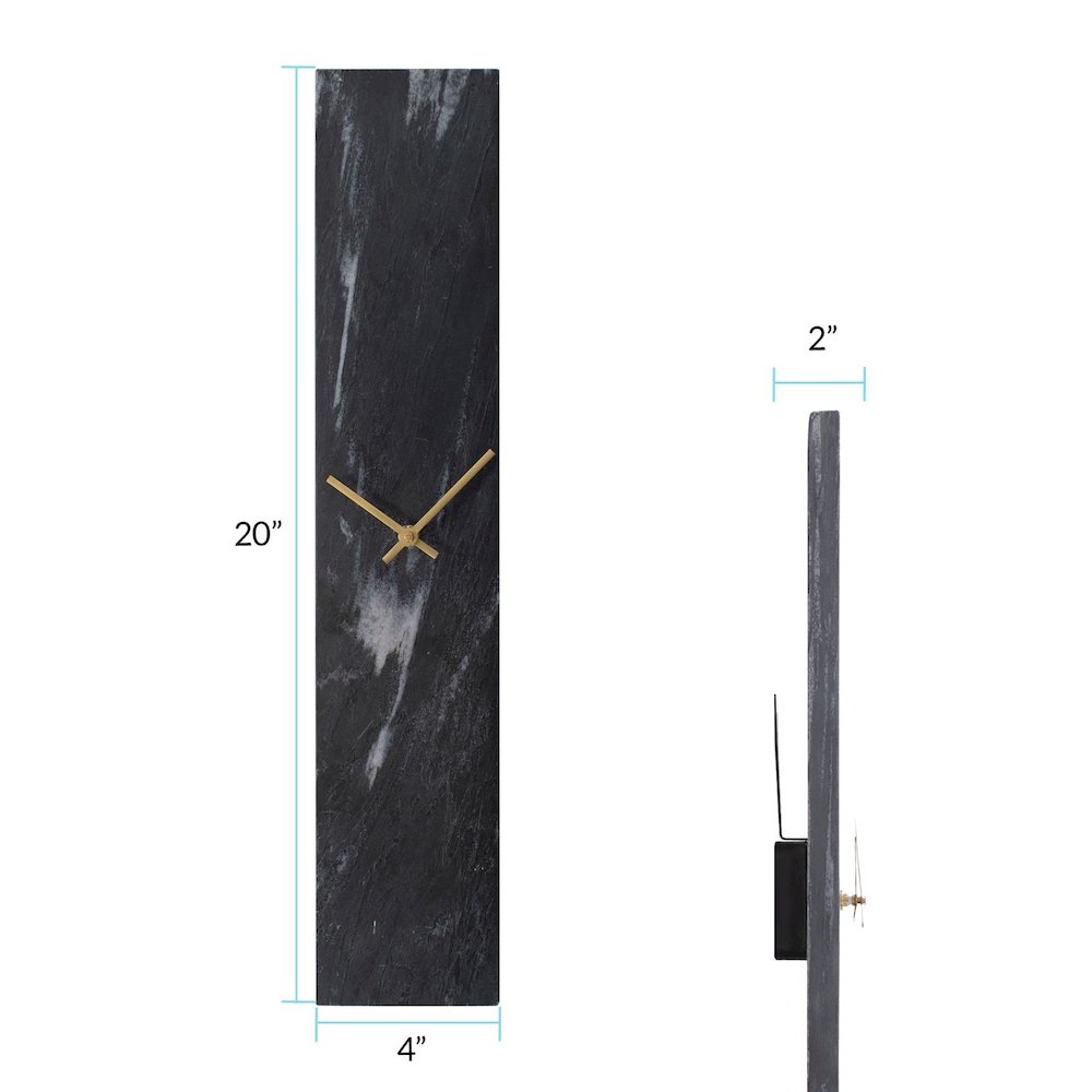 Mies Black Marble Monolith Clock. Picture 6