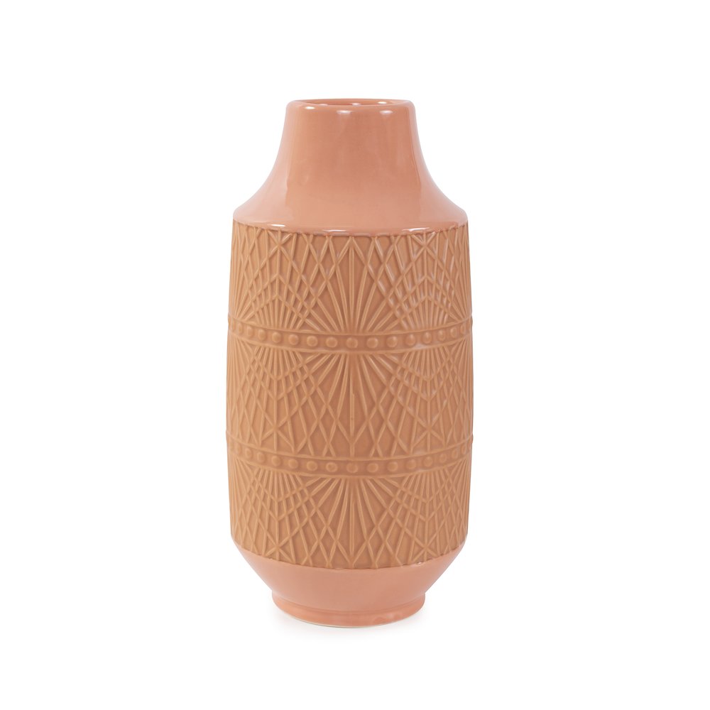 Richland Embossed Peach Vase- Medium. Picture 1