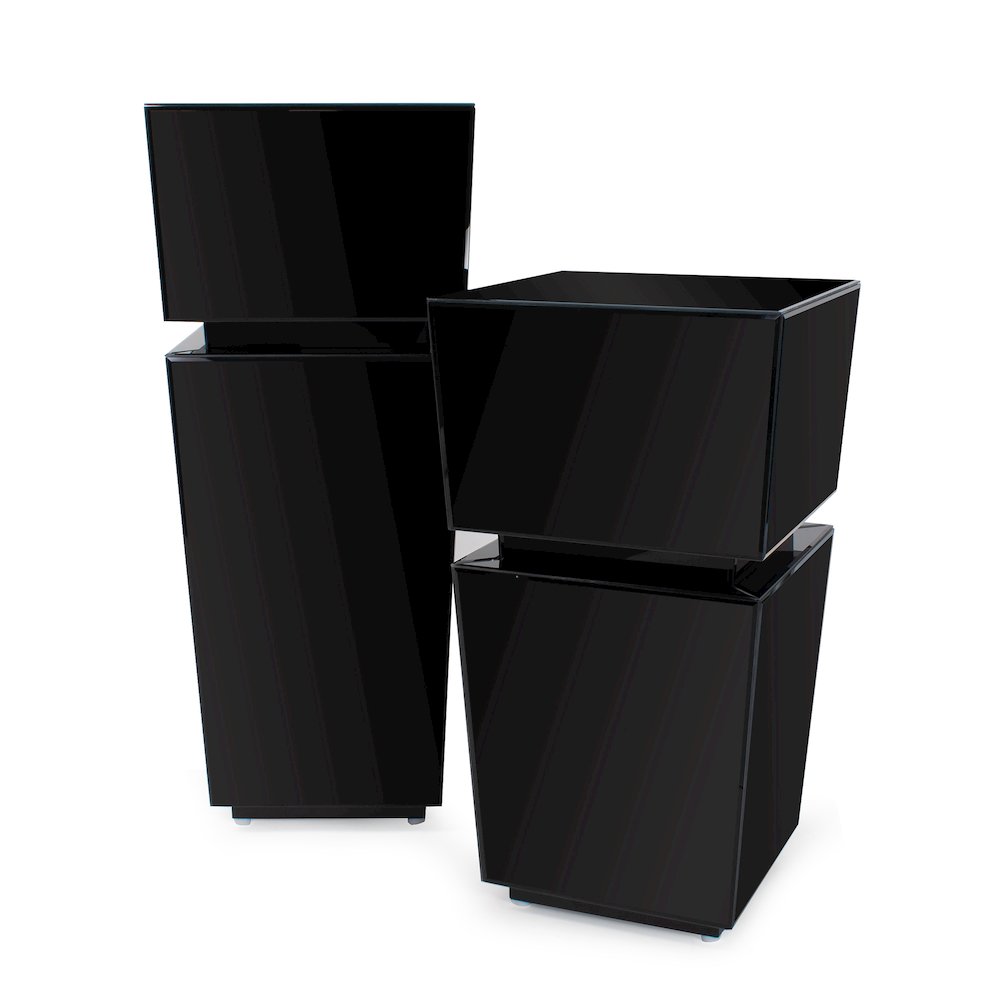 Black Mirrored Pedestal Short. Picture 6
