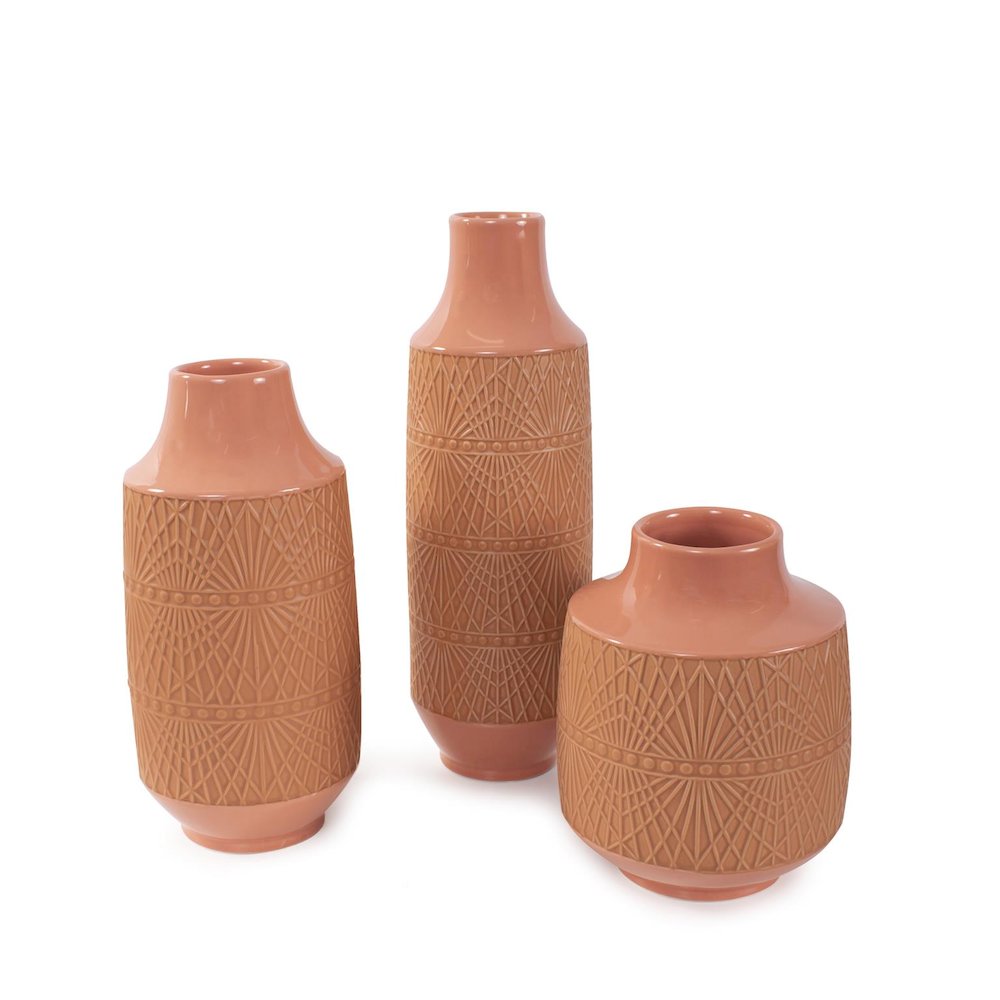 Richland Embossed Peach Vase- Small. Picture 6