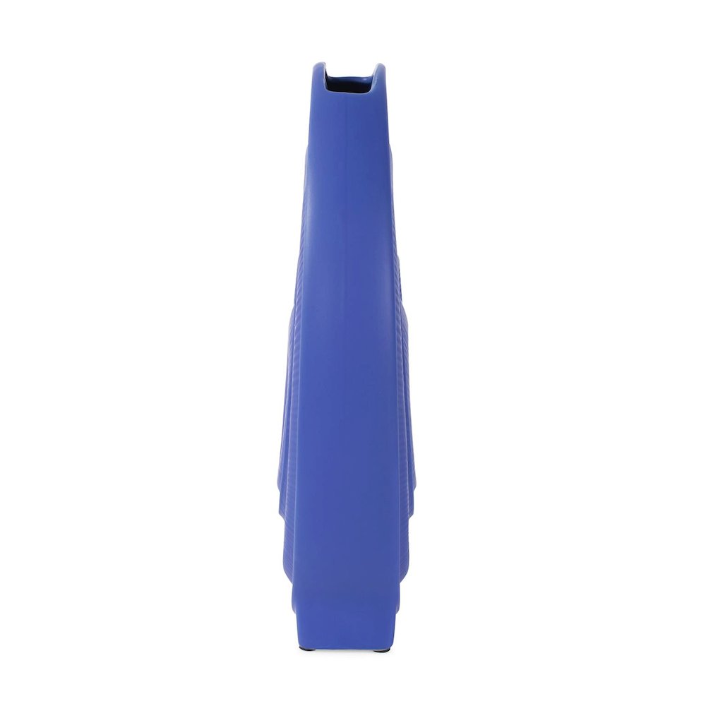 Radiant Blue Short Ceramic Vase. Picture 2