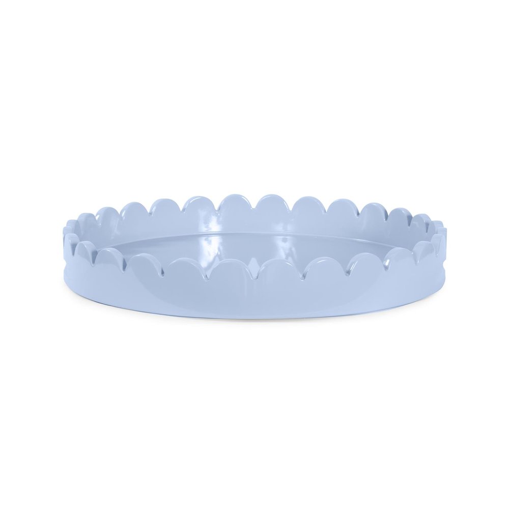 Round Scalloped Riviera Tray - Baby Blue. Picture 5