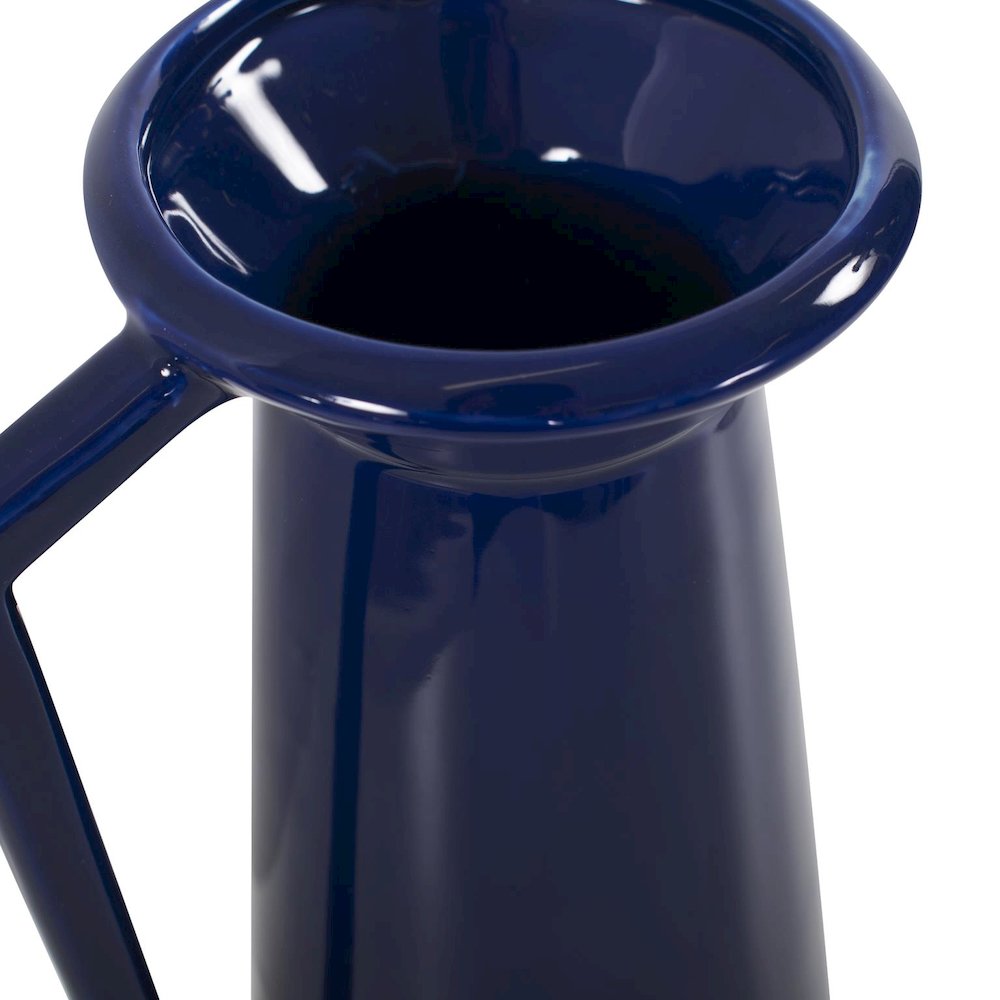 Bella Sapphire Blue Short Ceramic Pitcher. Picture 5