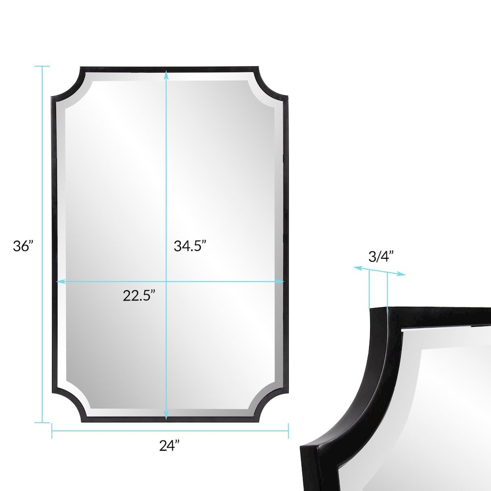 Hastings Brushed Black Shield Mirror. Picture 8