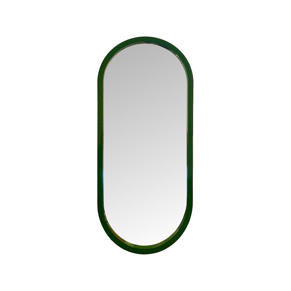 Osman Glossy Wild Green Wall Mirror. Picture 1
